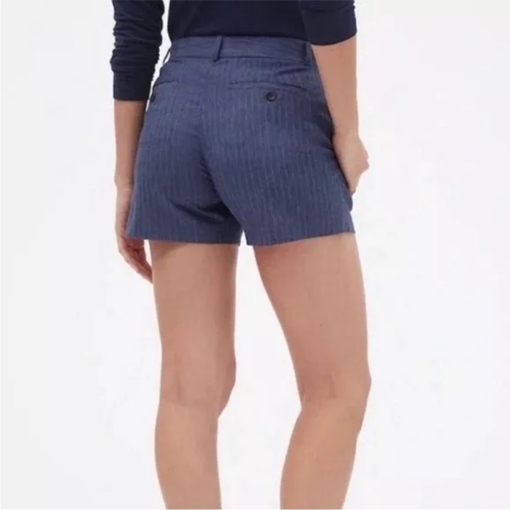 Banana Republic | NWT Blue Pin Stripe Paper Bag Linen Blend 4” Shorts Size 2 - Picture 2 of 2